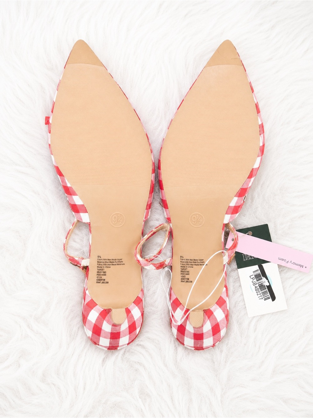 Wild Fable Red Gingham Bow Kitten Heel Mules Women’s 9.5 Coquette Cottagecore - Picture 4 of 5
